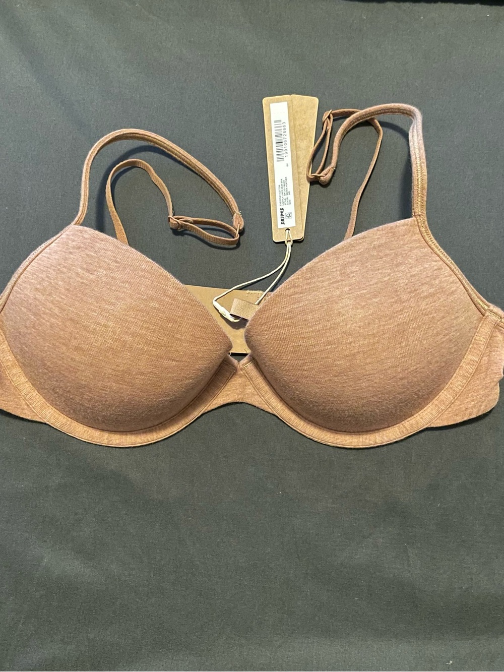 New - Skims everyday cotton lightly lined demi bra -  34B Sienna Heather